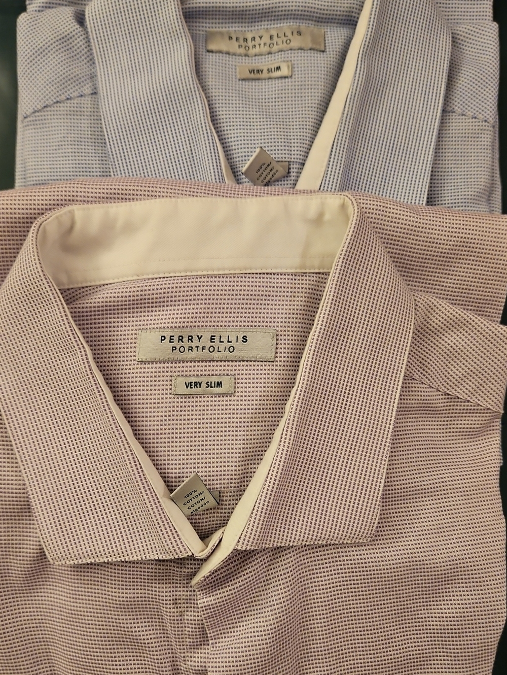 Perry Ellis Portfolio Men’s Button-Down Shirts in Light Blue and Lilac